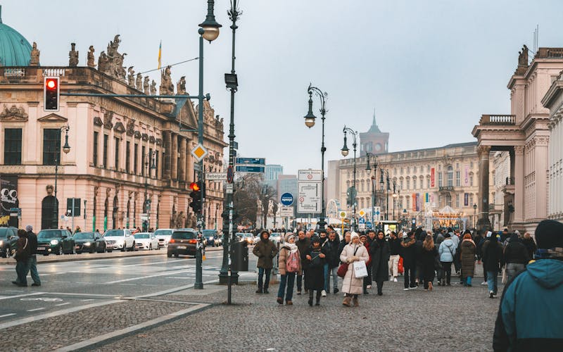 Rua histórica de Berlim no inverno