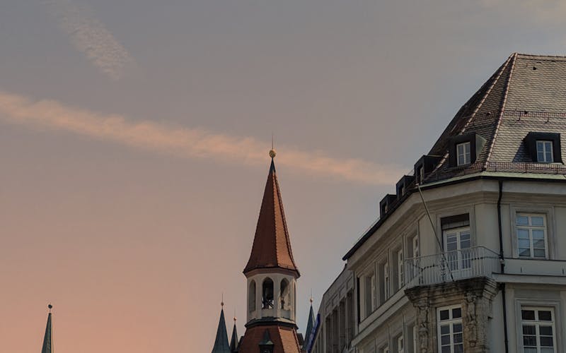 Marienplatz ao pôr do sol
