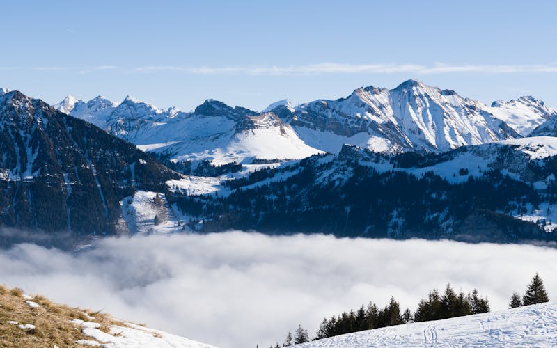 Alpes suíços cobertos de neve